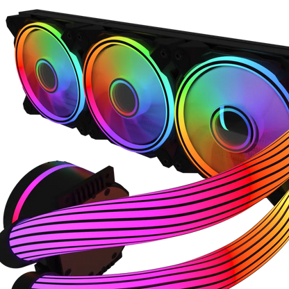 Watercooling M.RED Infinite Advanced 360 vue des tuyaux